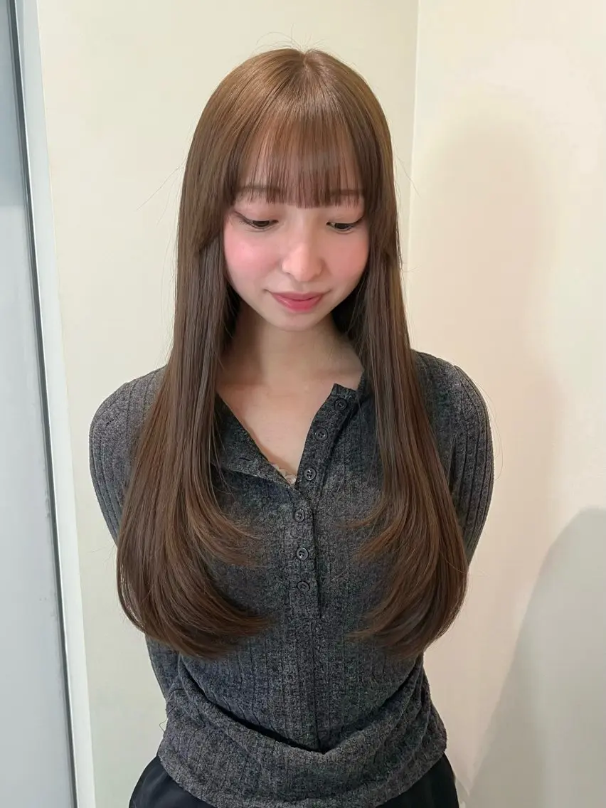 ロング カラー ベージュカラー カット ヘアカラー 💖艶韓国ヘア /新宿/山下颯子💖のヘアスタイル