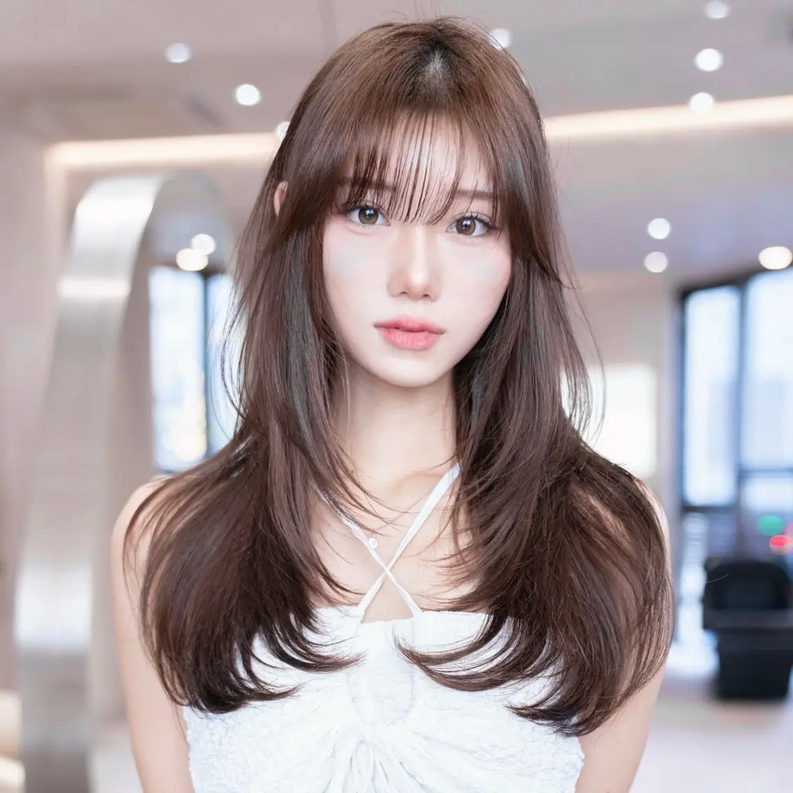 セミロング カラー アッシュ アッシュブラウン ブラウンカラー 透明感カラー 学生 カット ヘアカラー トリートメント 新宿/レイヤー/ 透明感カラーしょうごのヘアスタイル