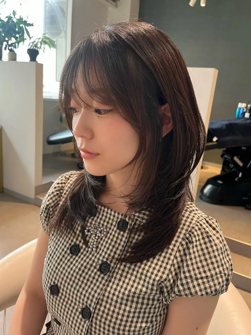 セミロング ハッシュカット カット 🌸SAORI ショート/カラー🌸のヘアスタイル