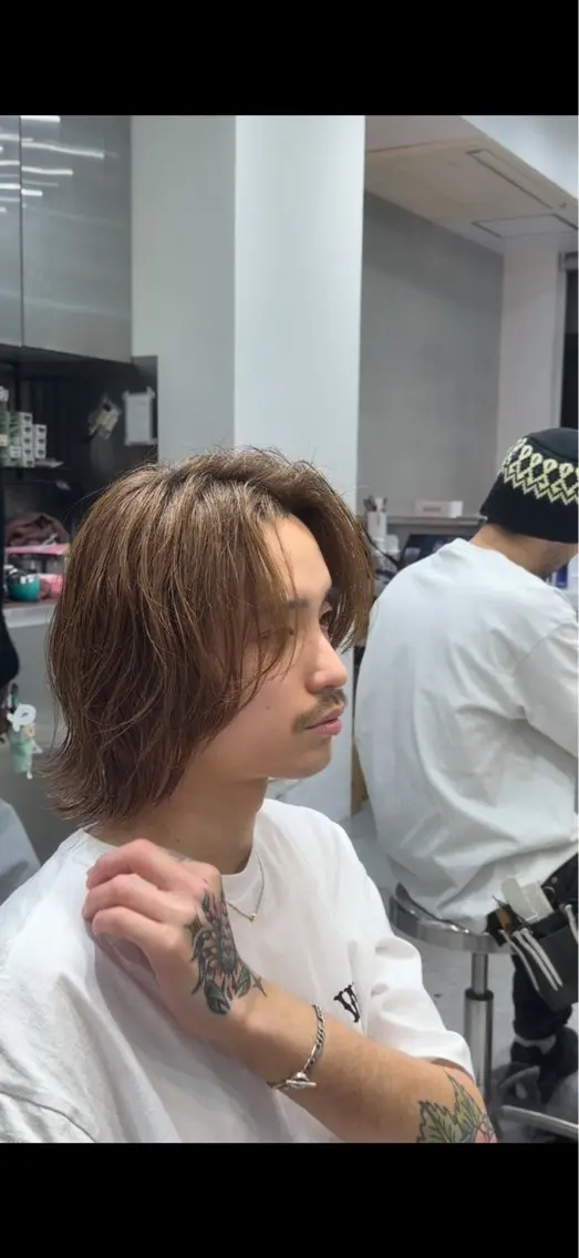 ミディアム カラー パーマ メンズ fifth 菅崎愛斗のヘアスタイル