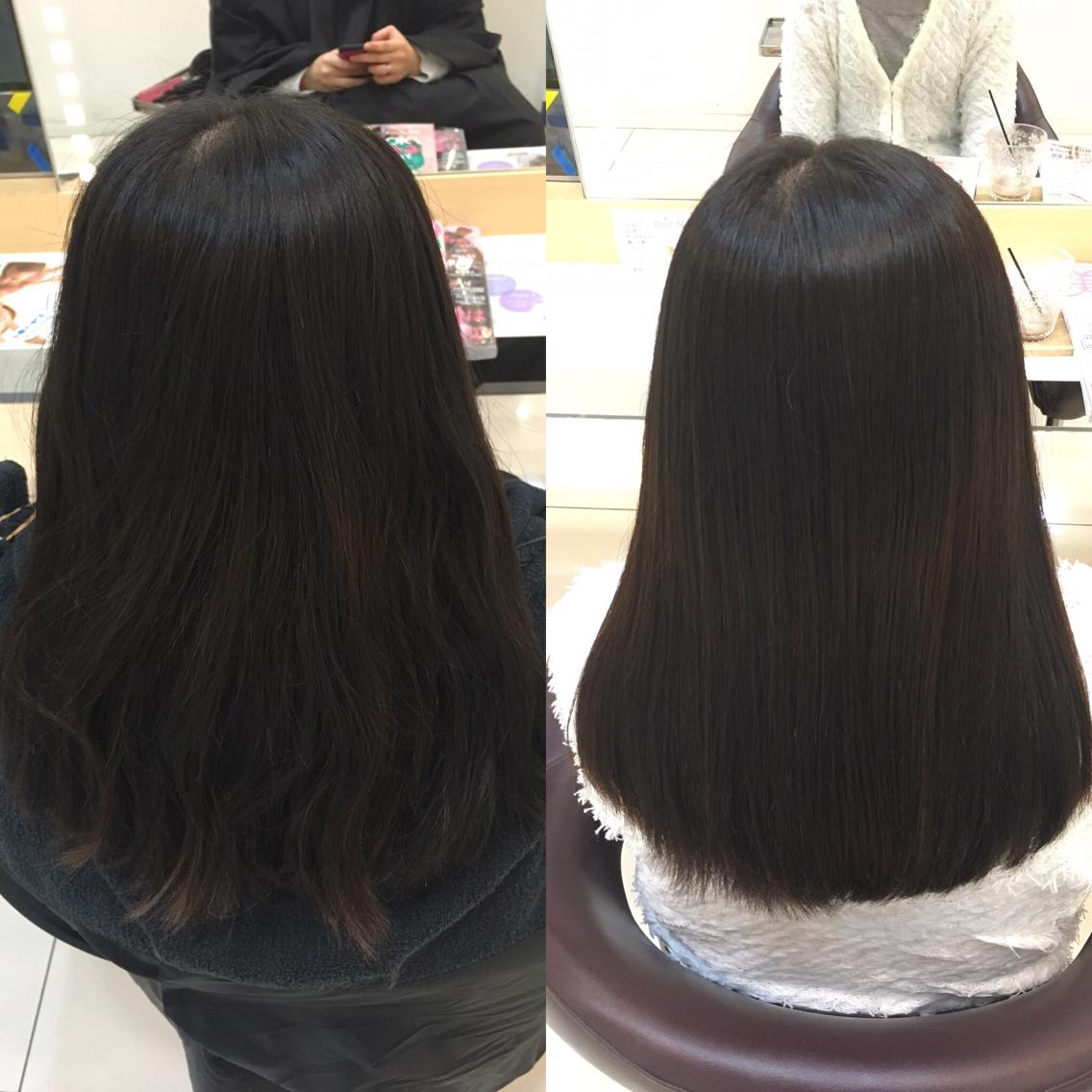 セミロング 縮毛矯正 植田 敬太のヘアスタイル