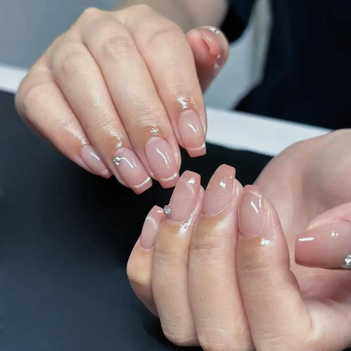 ネイル スカルプネイル シンプルネイル Lu nailsalonのネイルデザイン