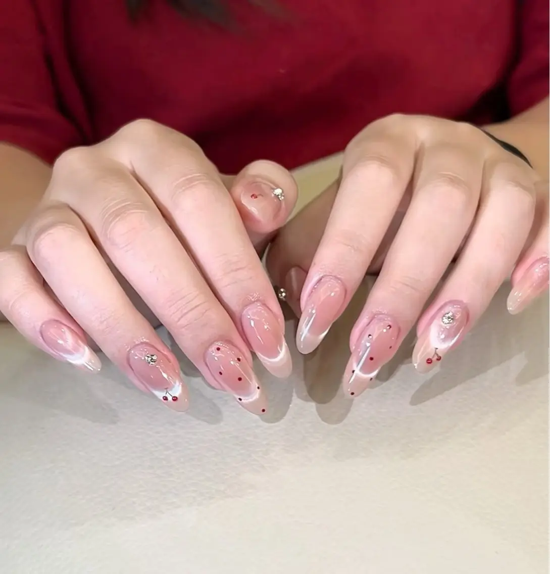 ネイル アートネイル オーロラネイル チークネイル 長さ出し フットネイル ハンドネイル Blossom nail_研修のネイルデザイン
