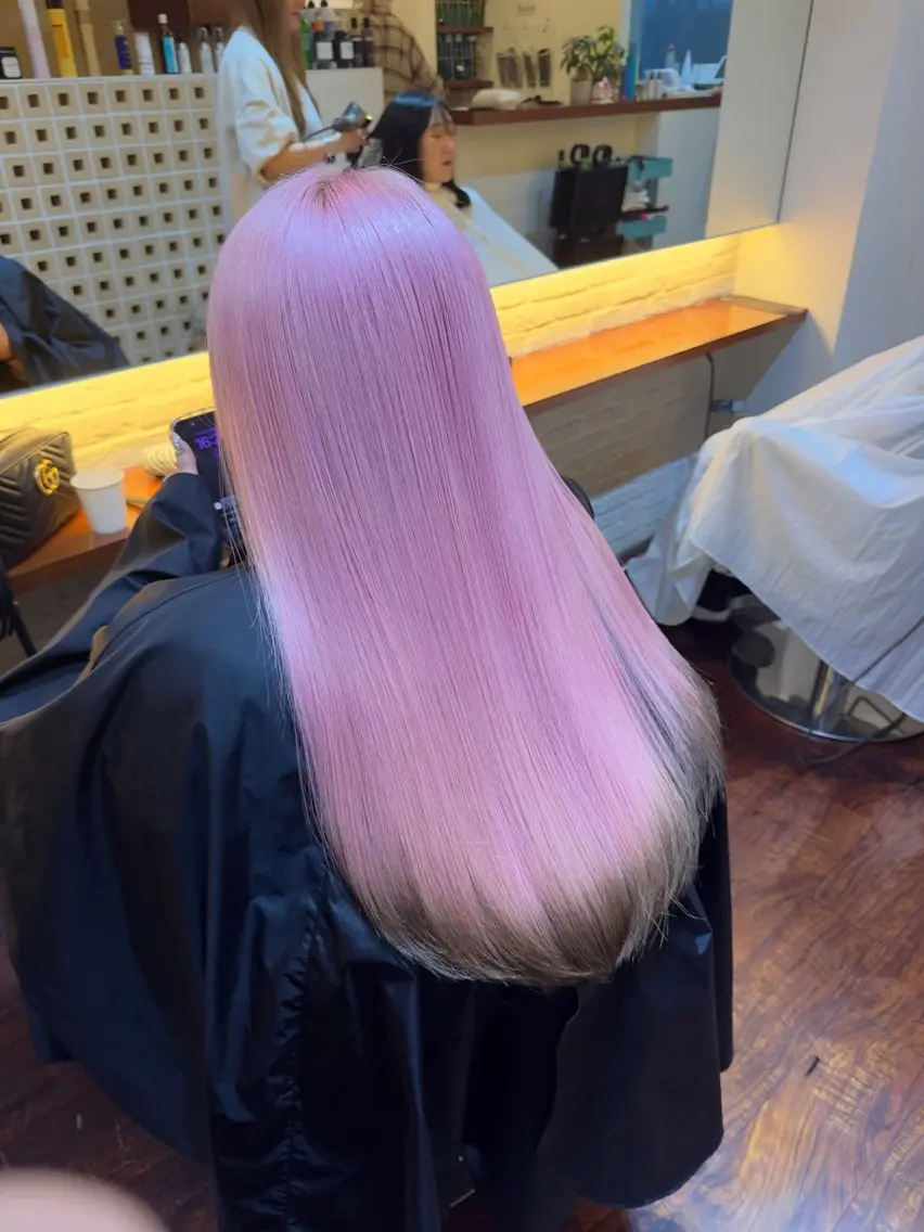 ロング カラー ピンクカラー ホワイトピンク ヘアカラー tet 店長 RIKITOのヘアスタイル