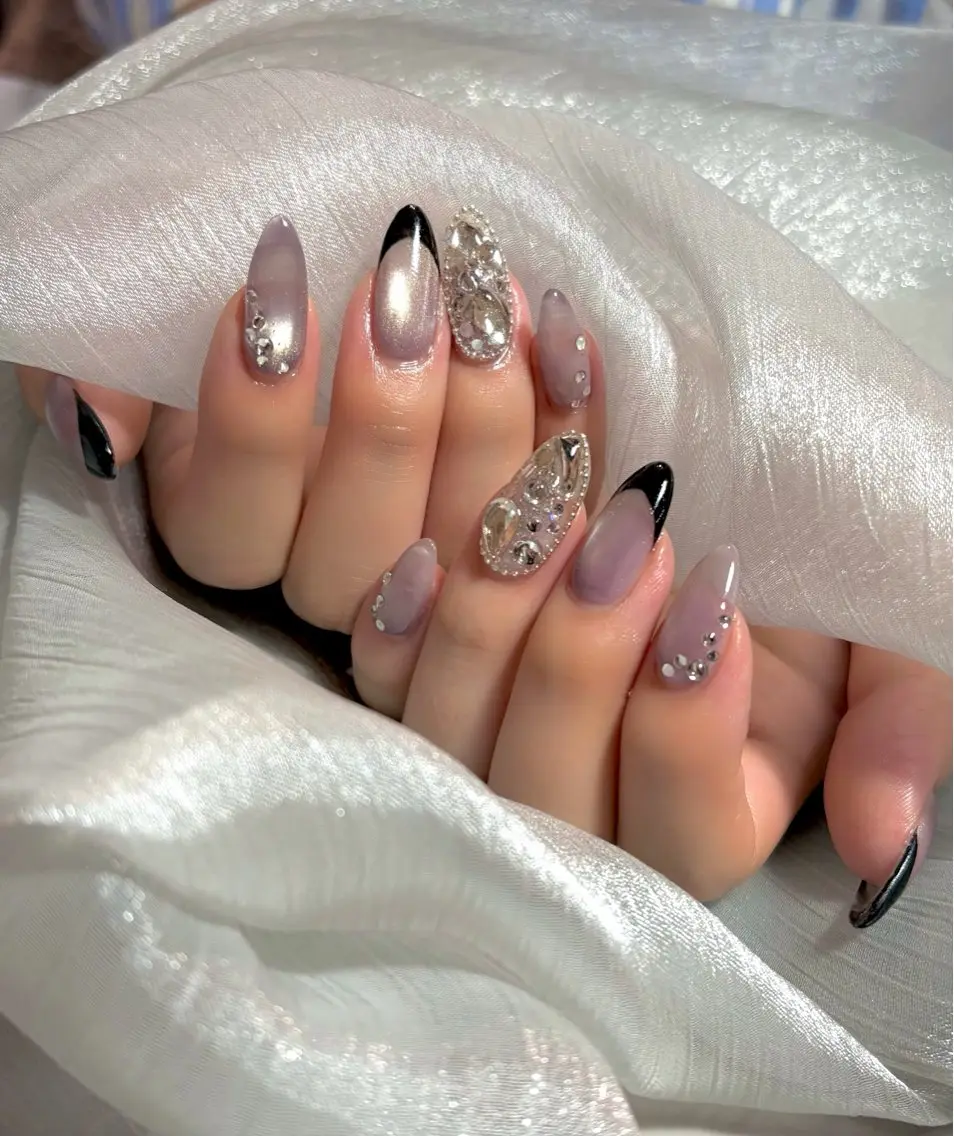 ネイル 氷ネイル・うるうるネイル キラキラネイル ハンドネイル nail salon ciel&saintのネイルデザイン