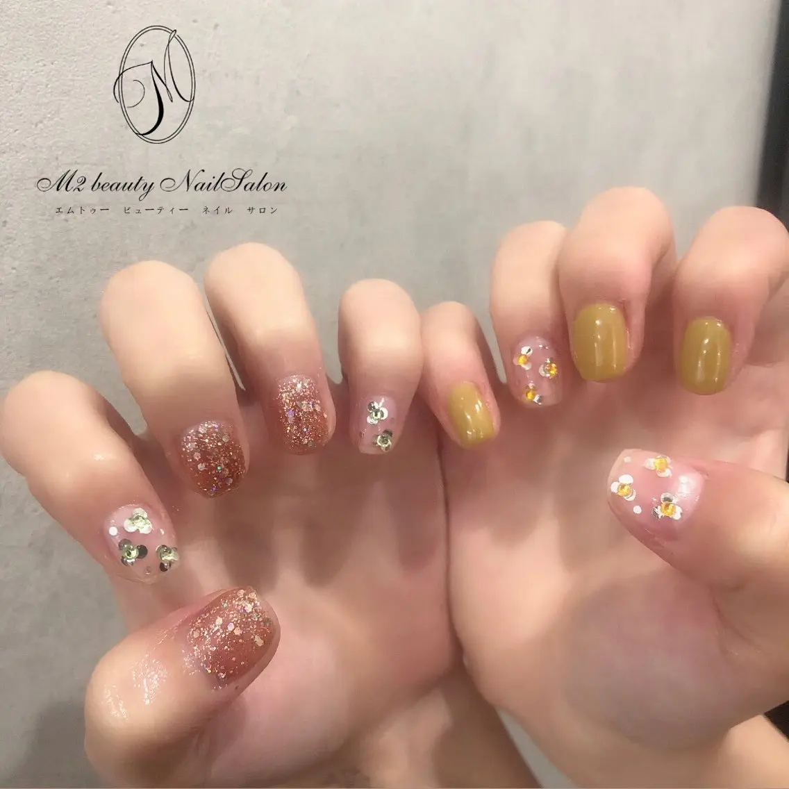 ネイル 長さ出し ジェルネイル パラジェル スカルプネイル ネイルチップ ハンドネイル M2 beauty Nankaのネイルデザイン