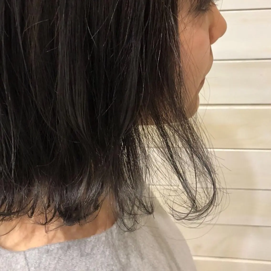 ミディアム アッシュ 黒田瀬奈/ボブ まろやかベージュのヘアスタイル