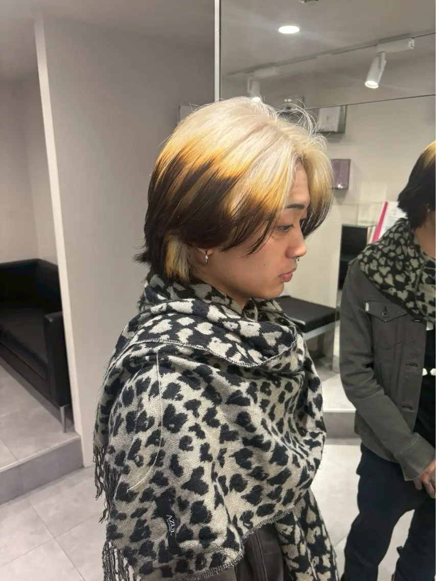 カラー メンズ ヘアカラー 竹川 りょうのヘアスタイル