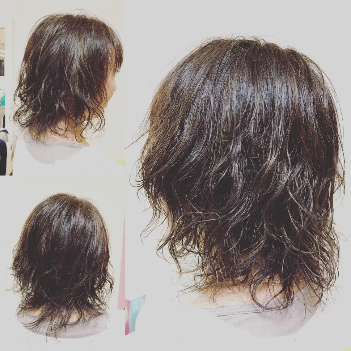 ミディアム カラー パーマ ボブ エアウェーブ カット ヘアカラー パーマ トリートメント 横田 尚登のヘアスタイル