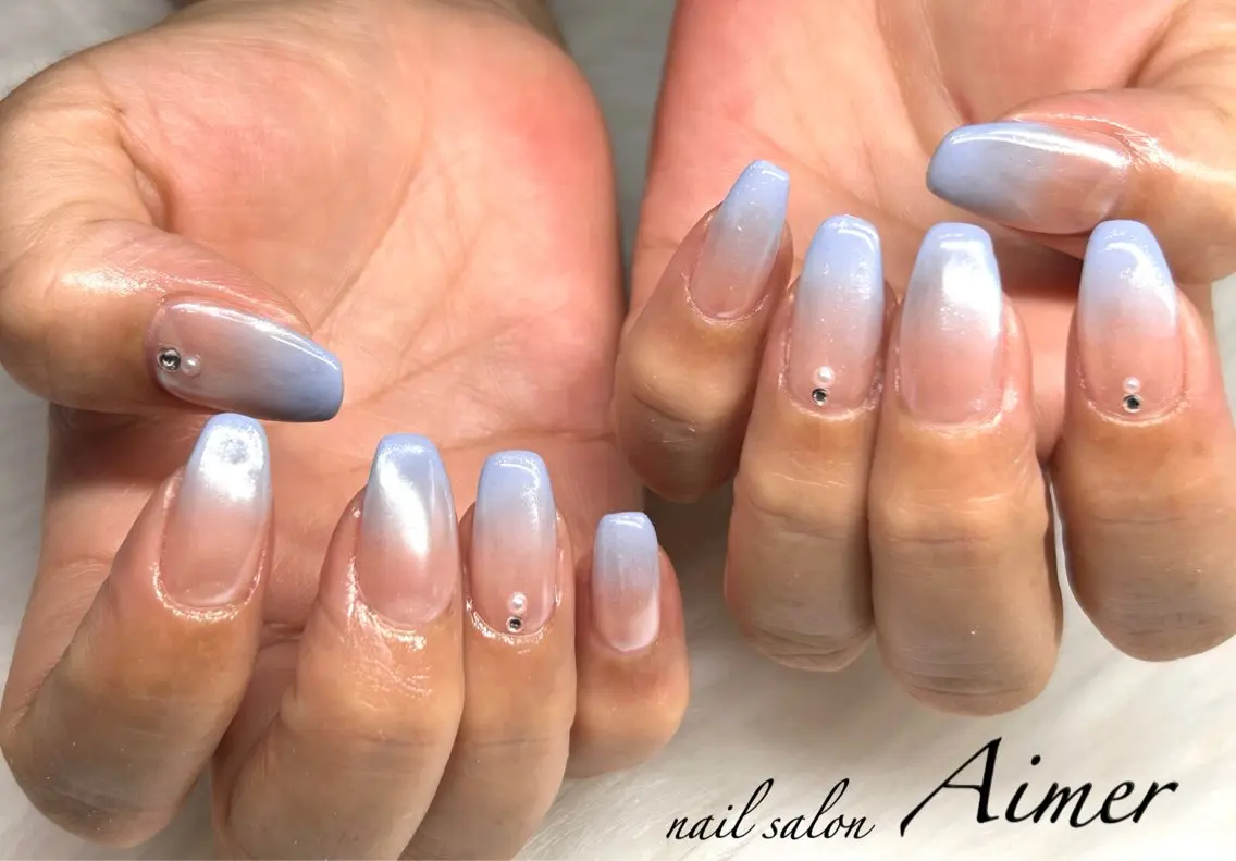 ネイル オーロラネイル ハンドネイル nail salon Aimerのネイルデザイン