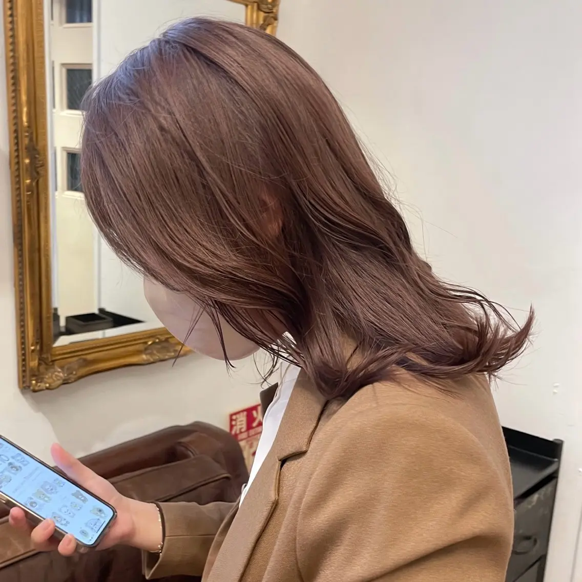 ミディアム カラー 艶カラー×似合わせ カットshihomiのヘアスタイル