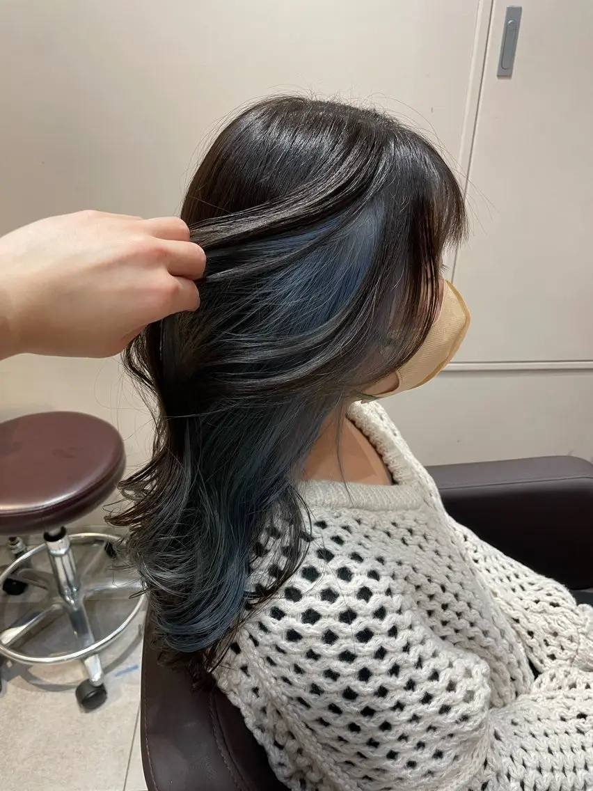 ロング カラー ブルーカラー イヤリングカラー ヘアカラー トリートメント 💐パーソナルカラー /市橋加菜💐のヘアスタイル
