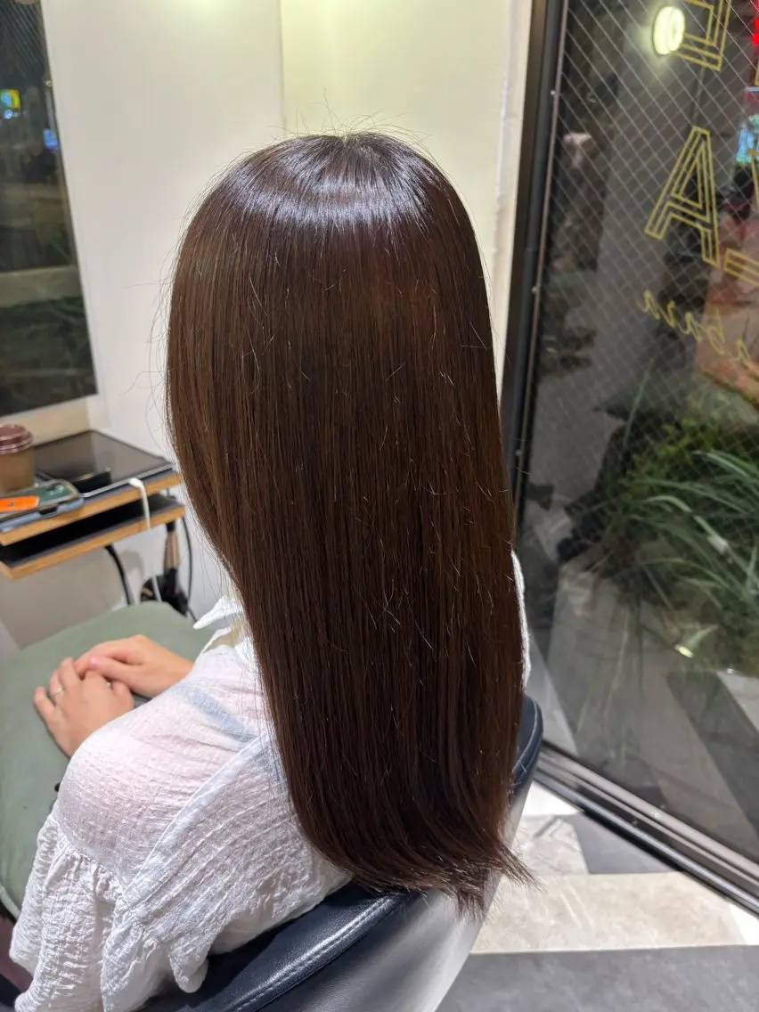 ロング カット 縮毛矯正 トリートメント 沢井涼人✂︎ 割引有のヘアスタイル