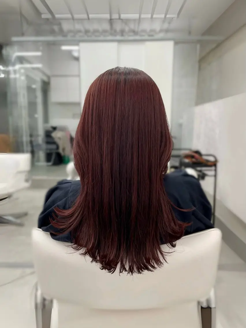 セミロング カラー 髪質改善×ブリーチ なしカラー/桃愛のヘアスタイル