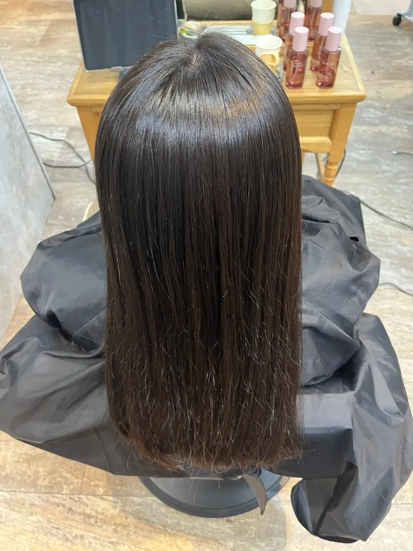 ロング 縮毛矯正 縮毛矯正 縮毛矯正⚡️カラー いいじまのヘアスタイル