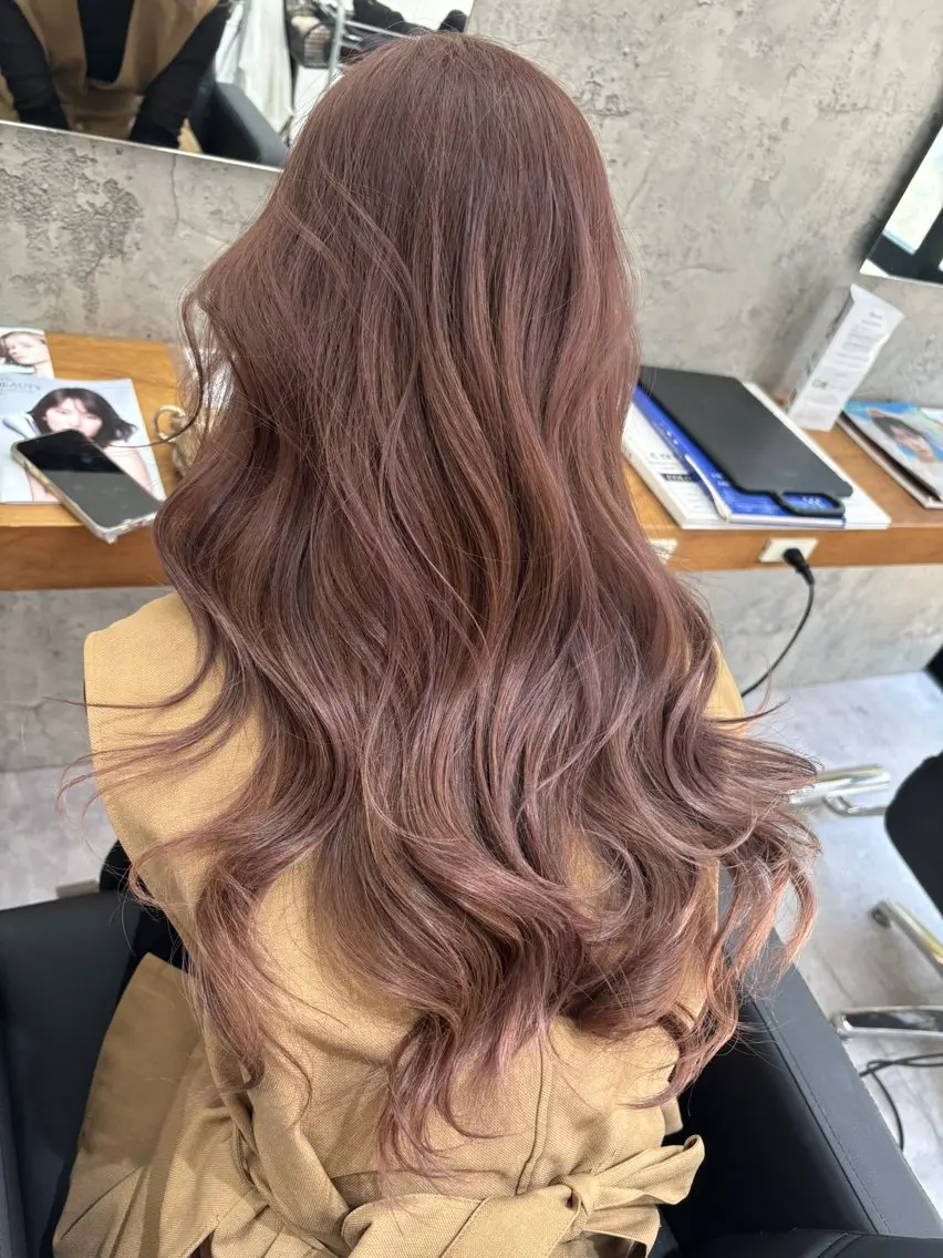 ロング カラー ヘアアレンジ ヘアカラー トリートメント vizz by el yts 北谷ブリーチのヘアスタイル