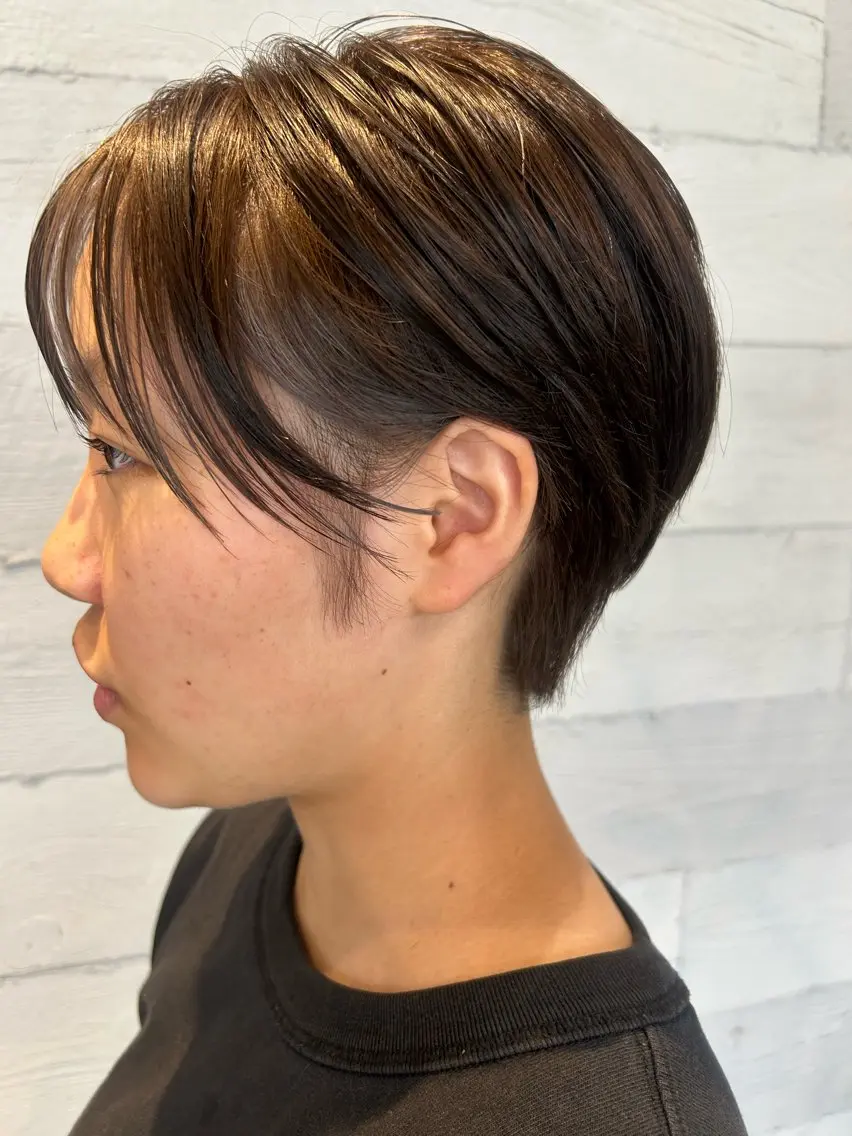 ショート 顔周りカット カット ヘアカラー トリートメント 宮原 佳奈のヘアスタイル