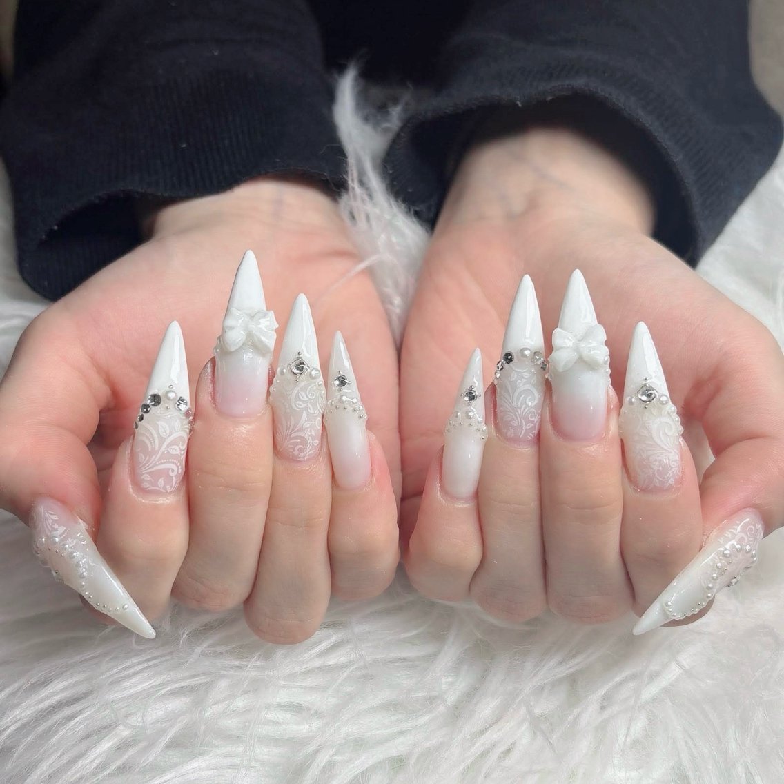 ネイル フットネイル フレンチネイル グラデーション 韓国ネイル ロングネイル ハンドネイル Hani Nail Salonのネイルデザイン