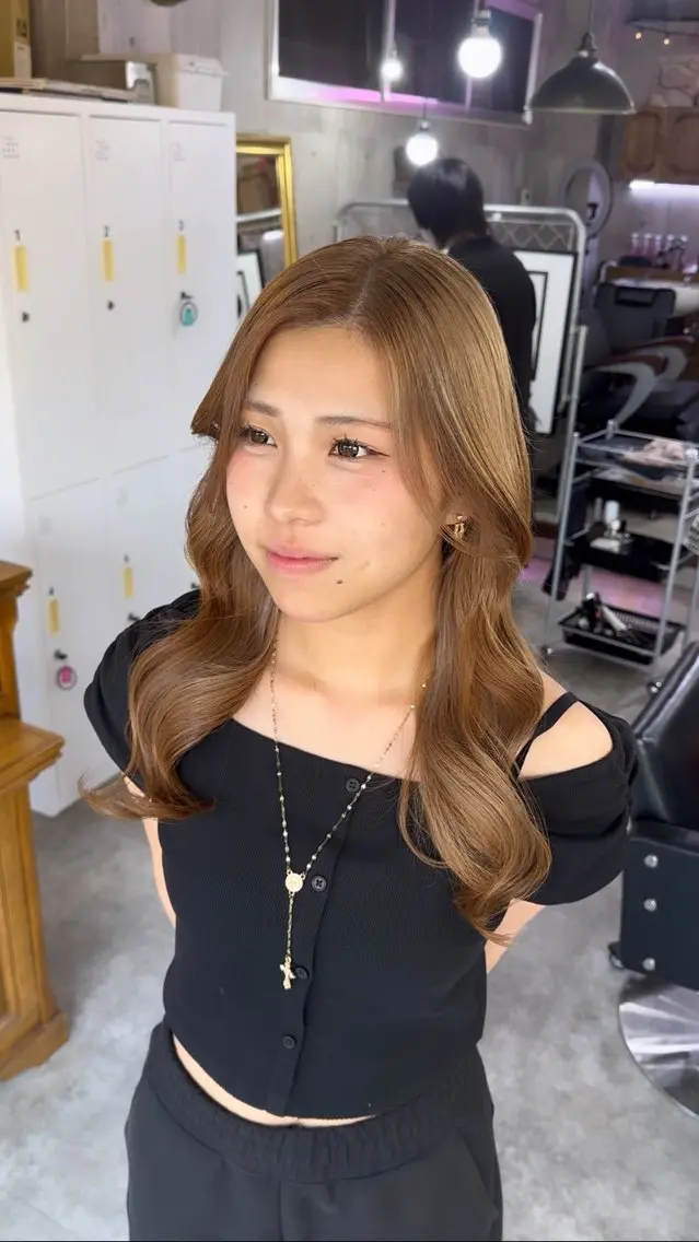 セミロング ヘアカラー uda ハイトーン /最高級エクステのヘアスタイル