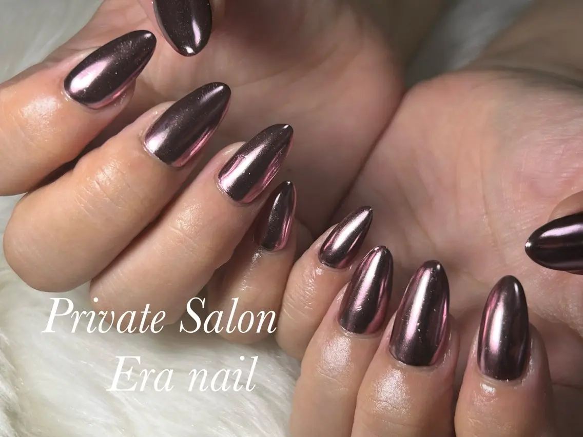 ネイル ミラーネイル ワンカラーネイル ハンドネイル Era nailのネイルデザイン