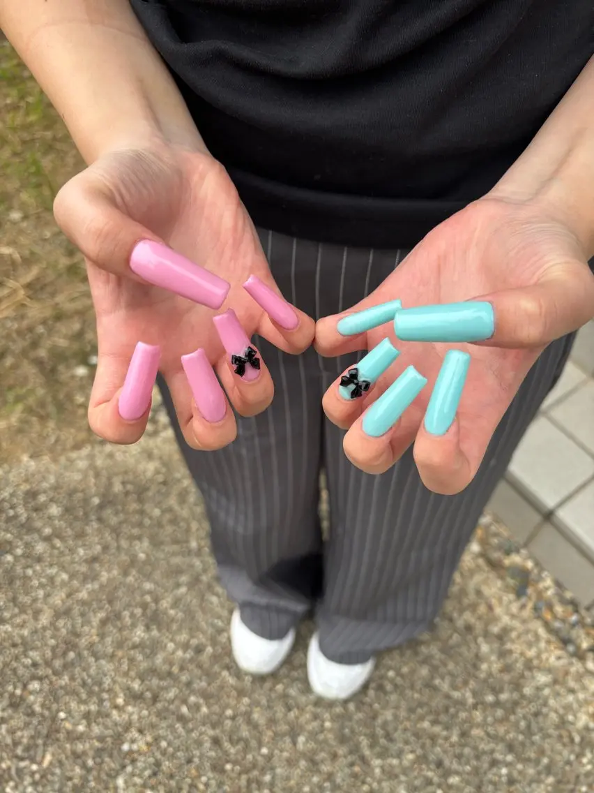 ネイル 長さ出し ワンカラーネイル 門真市ネイルサロン♡ KUMI.HANAのネイルデザイン