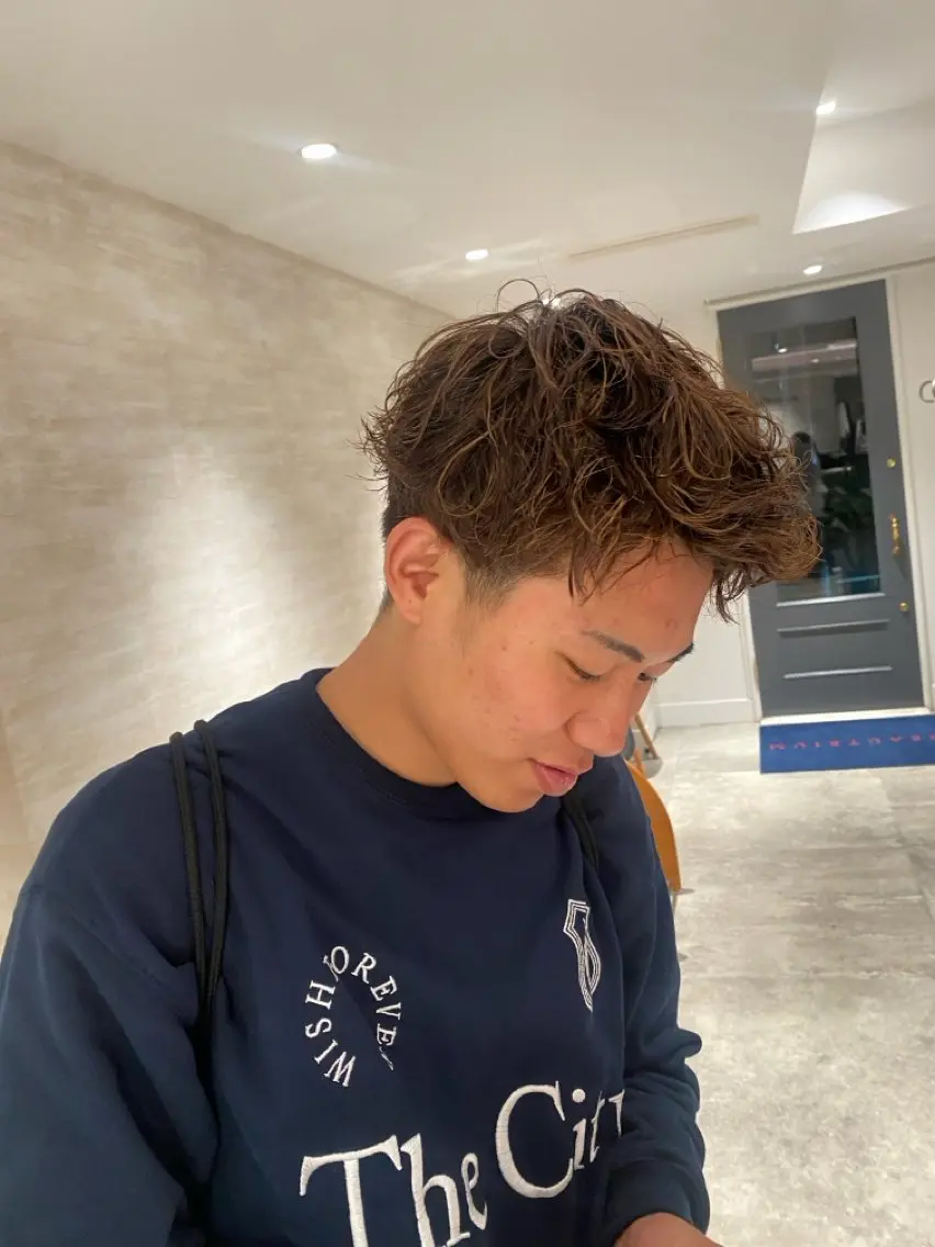 ショート パーマ メンズ メンズパーマ 🫧Miyu カットモデル募集🫧のヘアスタイル