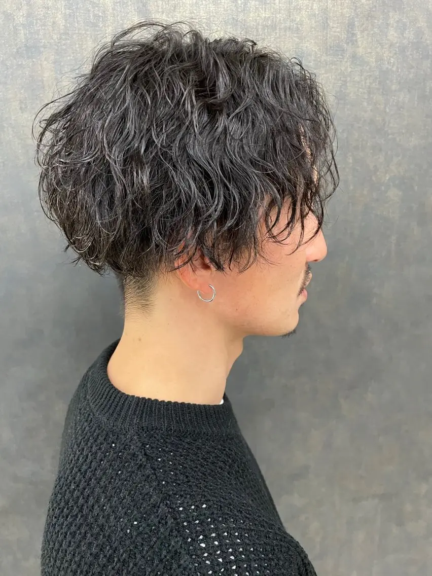 ショート パーマ メンズ カット パーマ トリートメント ショート×ブリーチ Lyuca/yujiのヘアスタイル