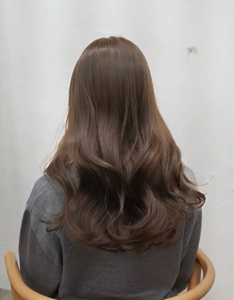 ロング カラー ベージュカラー ヘーゼル ヘアカラー トリートメント 透けヘア/艶ベージュ ヘアセット/nagiのヘアスタイル