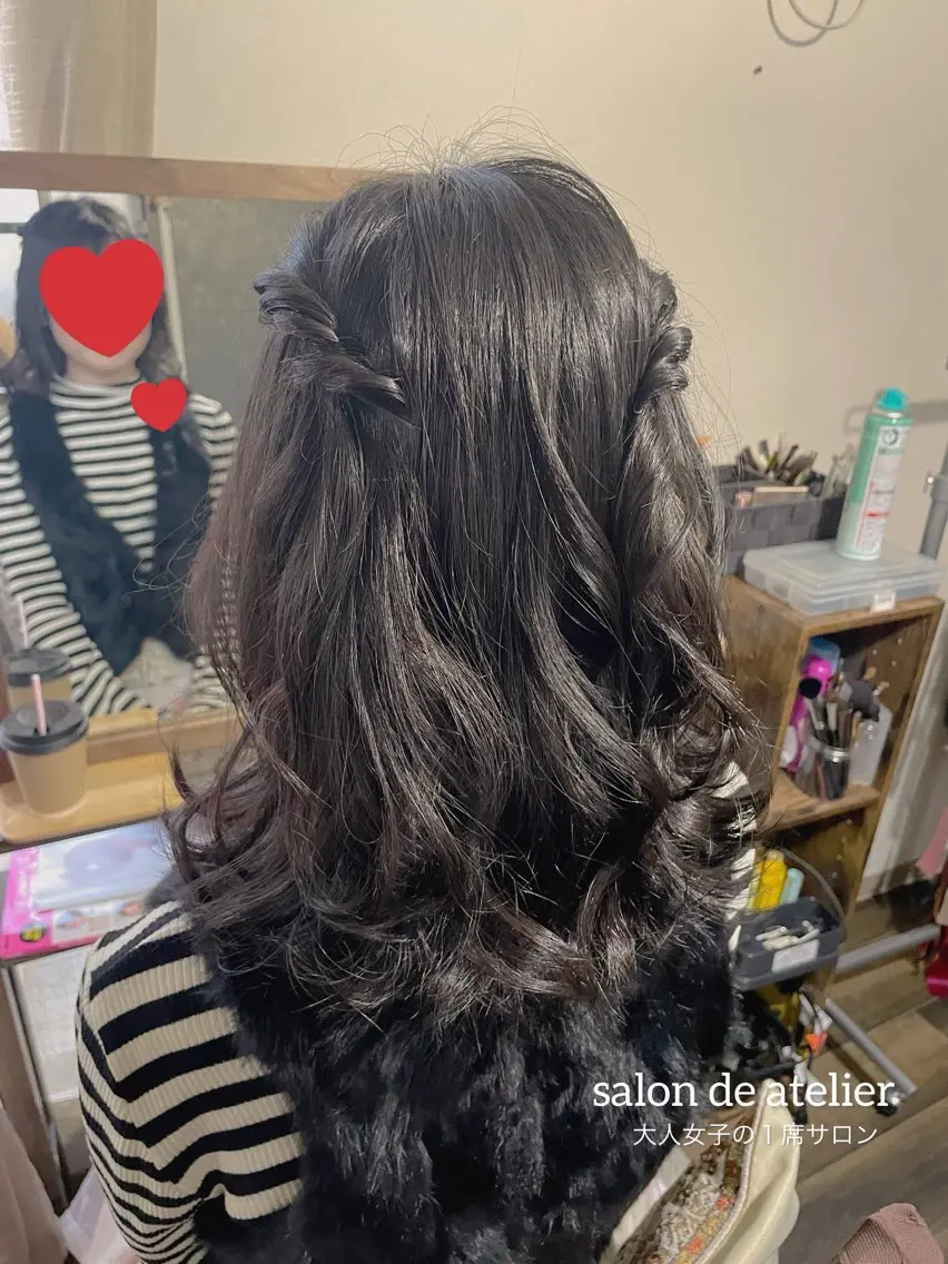 セミロング ヘアアレンジ サロンデアトリエ 愛沙花のマツエク・マツパデザイン
