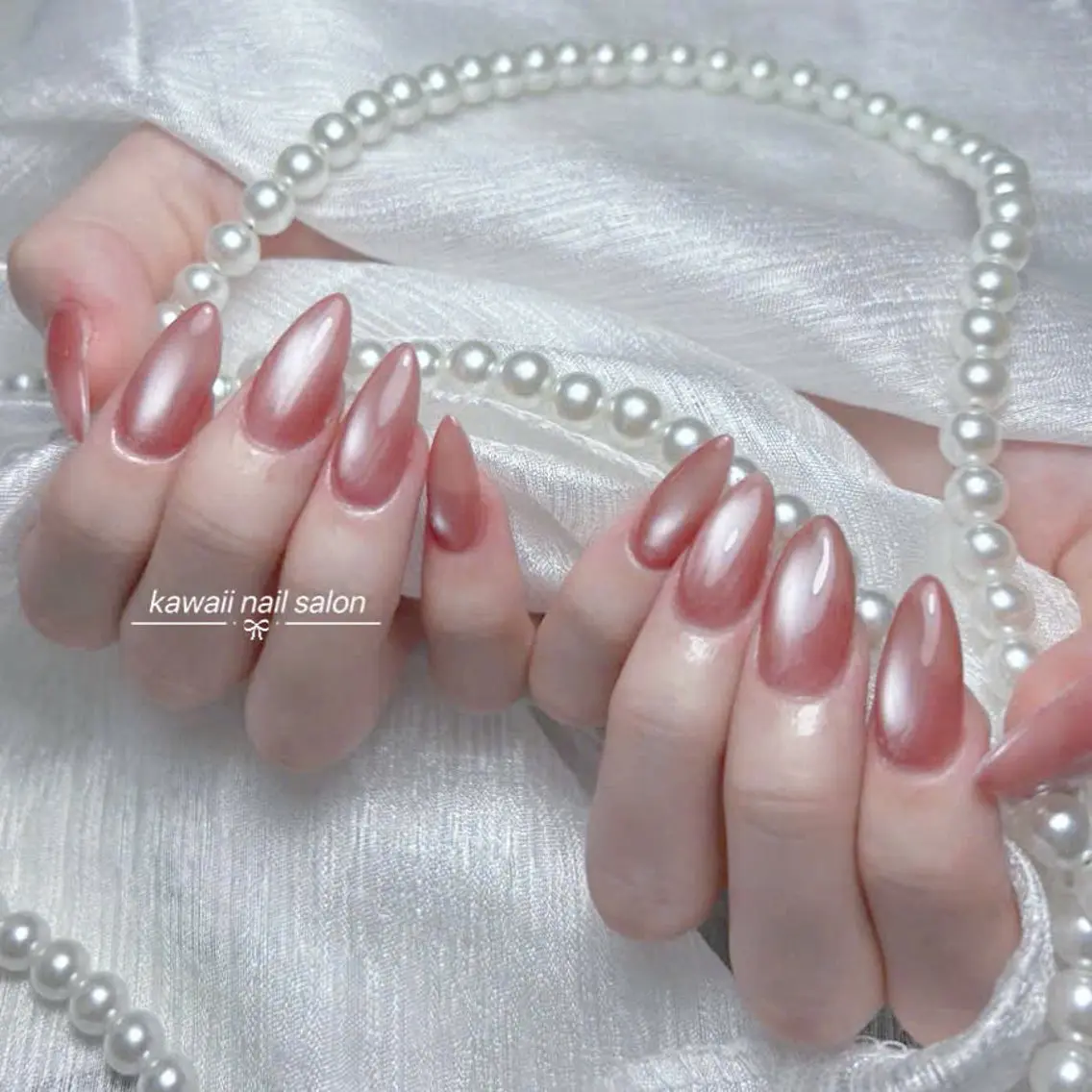 ネイル チークネイル ドット フレンチネイル 韓国ネイル レース Kawaii _Nailのネイルデザイン