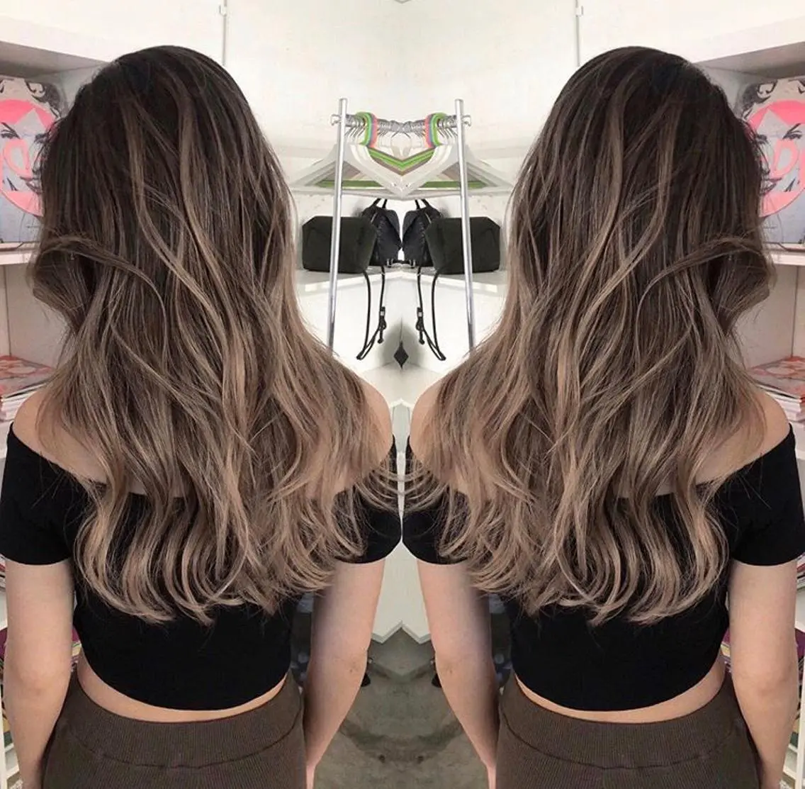 🔴胸下🌈最高級シールエクステ70本🤗+カラー+トリートメント+エクステカット【1本200円ヘアティンセルも⭕️】の写真