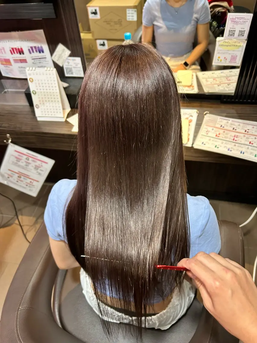 ロング ヘアカラー トリートメント 【髪質改善カラー】 瀧田嵐士🇰🇷のヘアスタイル