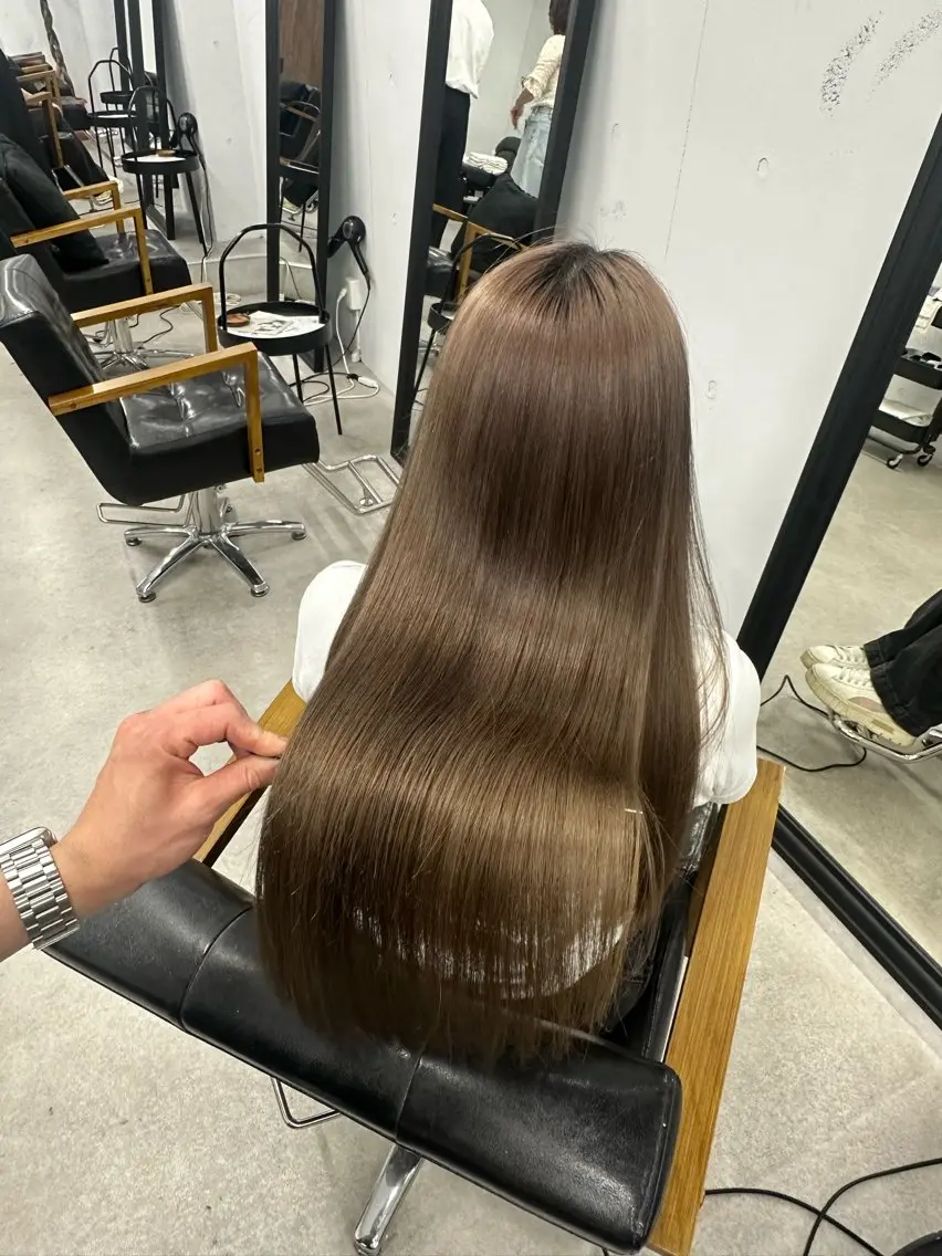 ロング カラー カット ヘアカラー トリートメント 奥村 和也のヘアスタイル