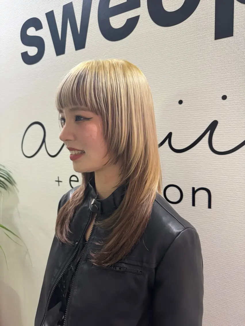 【平日限定⭐️】カット+デザインカラー(ワンブリーチ込、ハイライトも◎)+フルカラー+aujua3stepTRの写真