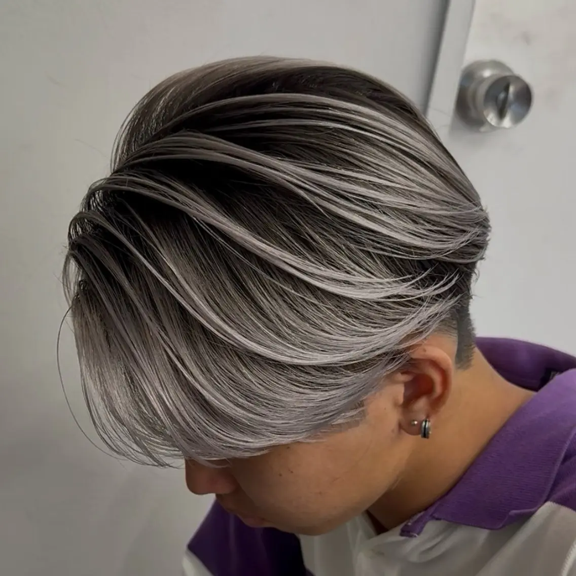 ミディアム カラー パーマ ヘアアレンジ メンズ メンズバレイヤージュ 🌫ハイライトのヘアスタイル