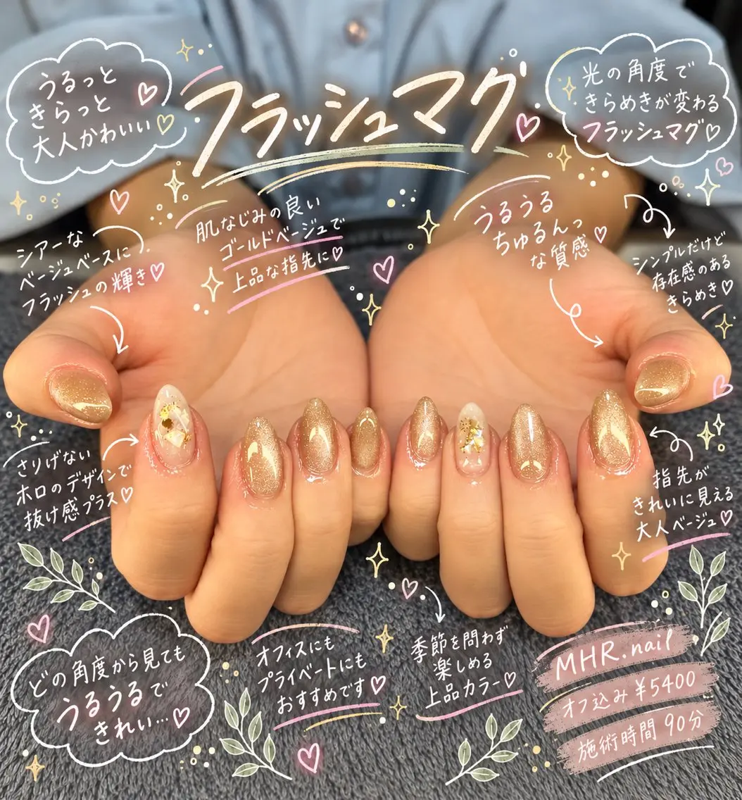 ネイル マグネットネイル ハンドネイル フットネイル MHR nailのネイルデザイン