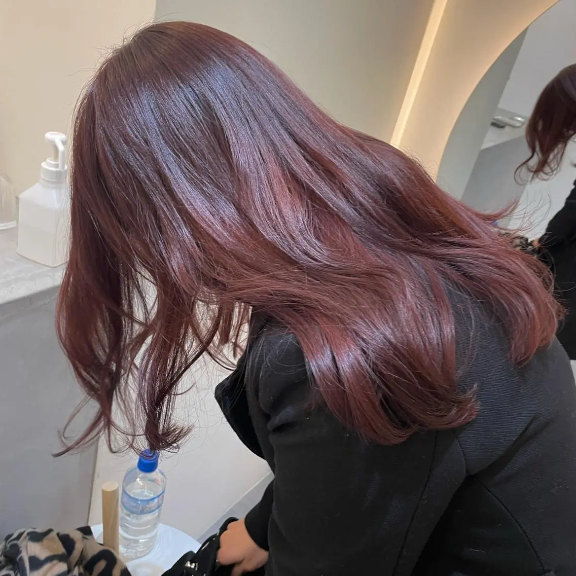 ロング カラー ピンクカラー ローズカラー 佐原 里奈のヘアスタイル