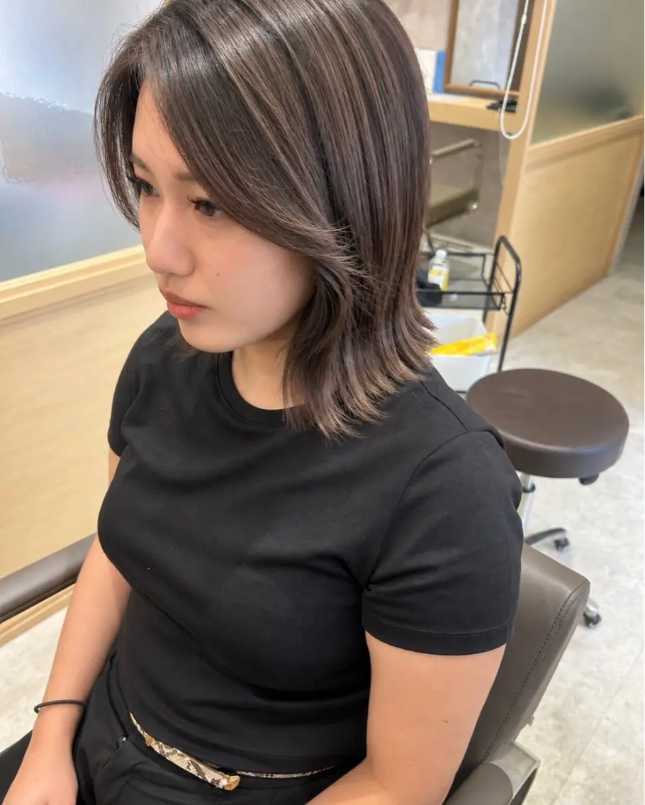 ミディアム カラー ブリーチ ケアブリーチ ケアカラー 髪質改善 久木原 ゆりのヘアスタイル