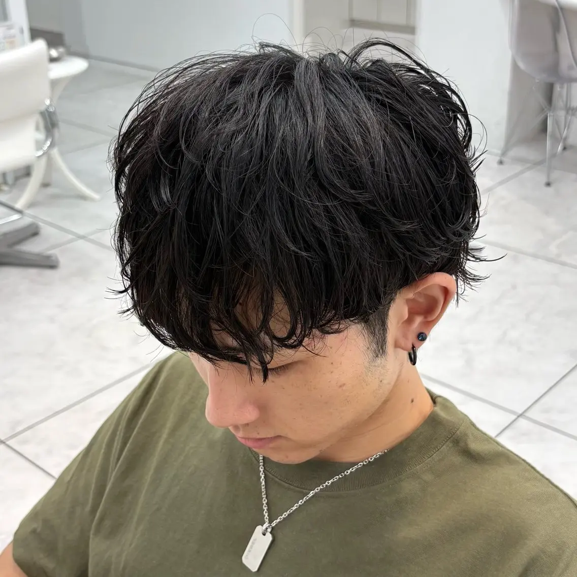 ショート カラー パーマ ヘアアレンジ メンズ メンズパーマ カット パーマ 水谷 璃温のヘアスタイル