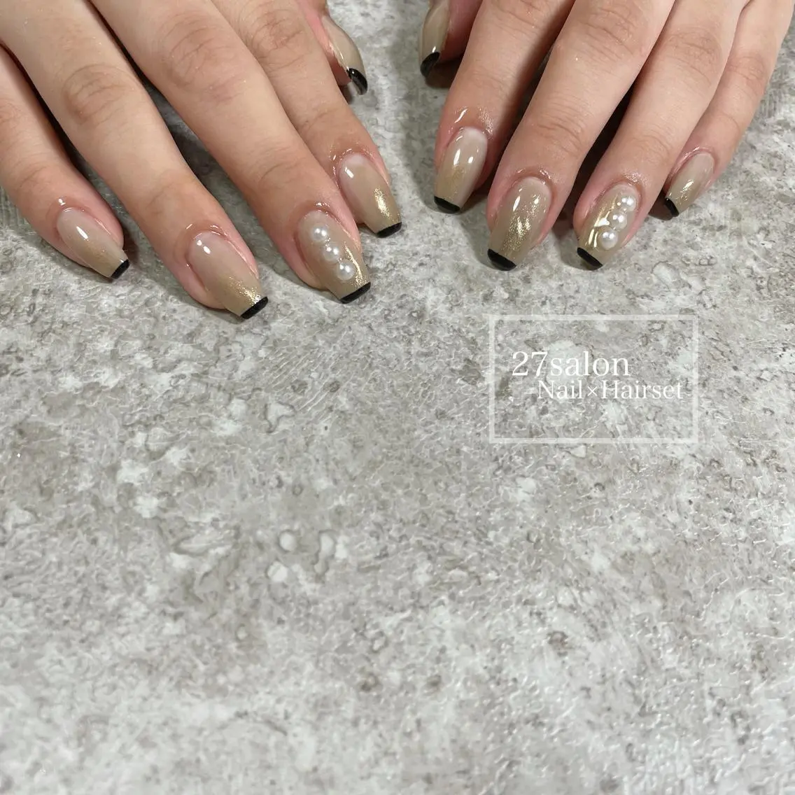 ネイル フレンチネイル ニュアンスネイル 27salon yuinaのネイルデザイン