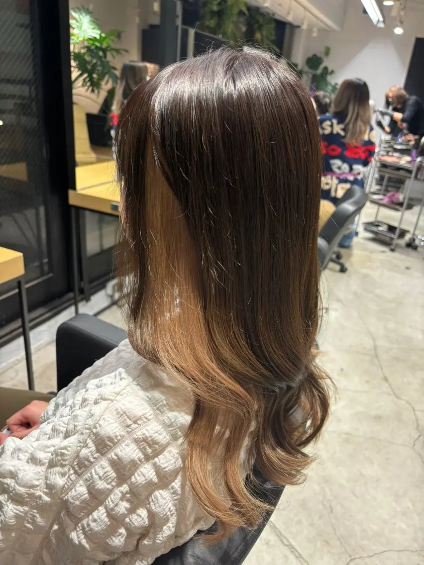 セミロング カラー ベージュカラー ✨髪質改善ストレート ×ミニボブ✨萩原 翼のヘアスタイル