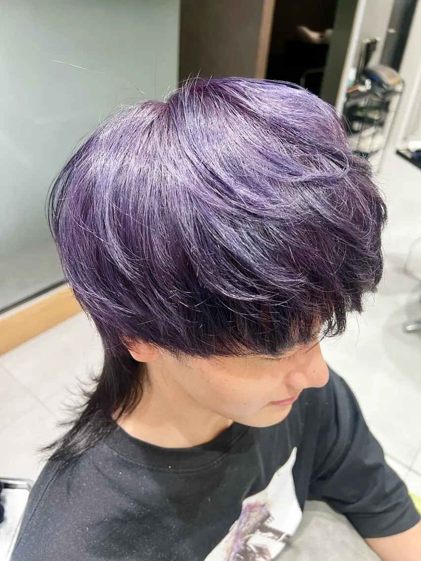 カラー メンズ メンズブリーチ ブリーチ ブルーカラー バイオレットカラー ヘアカラー 北千住メンズ特化👑 添田好恵のヘアスタイル