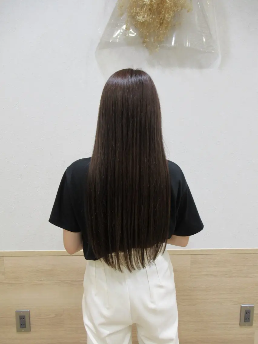 ロング カラー アッシュ アッシュブラウン ブラウンカラー 透明感カラー オレンジ カット ヘアカラー トリートメント 山口 玖瑠美のヘアスタイル