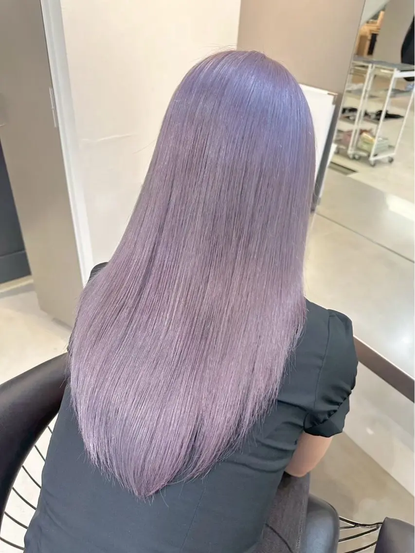 ロング カラー パープルカラー ヘアカラー ダブルカラー・ブリー チ🪐✩serenaのヘアスタイル
