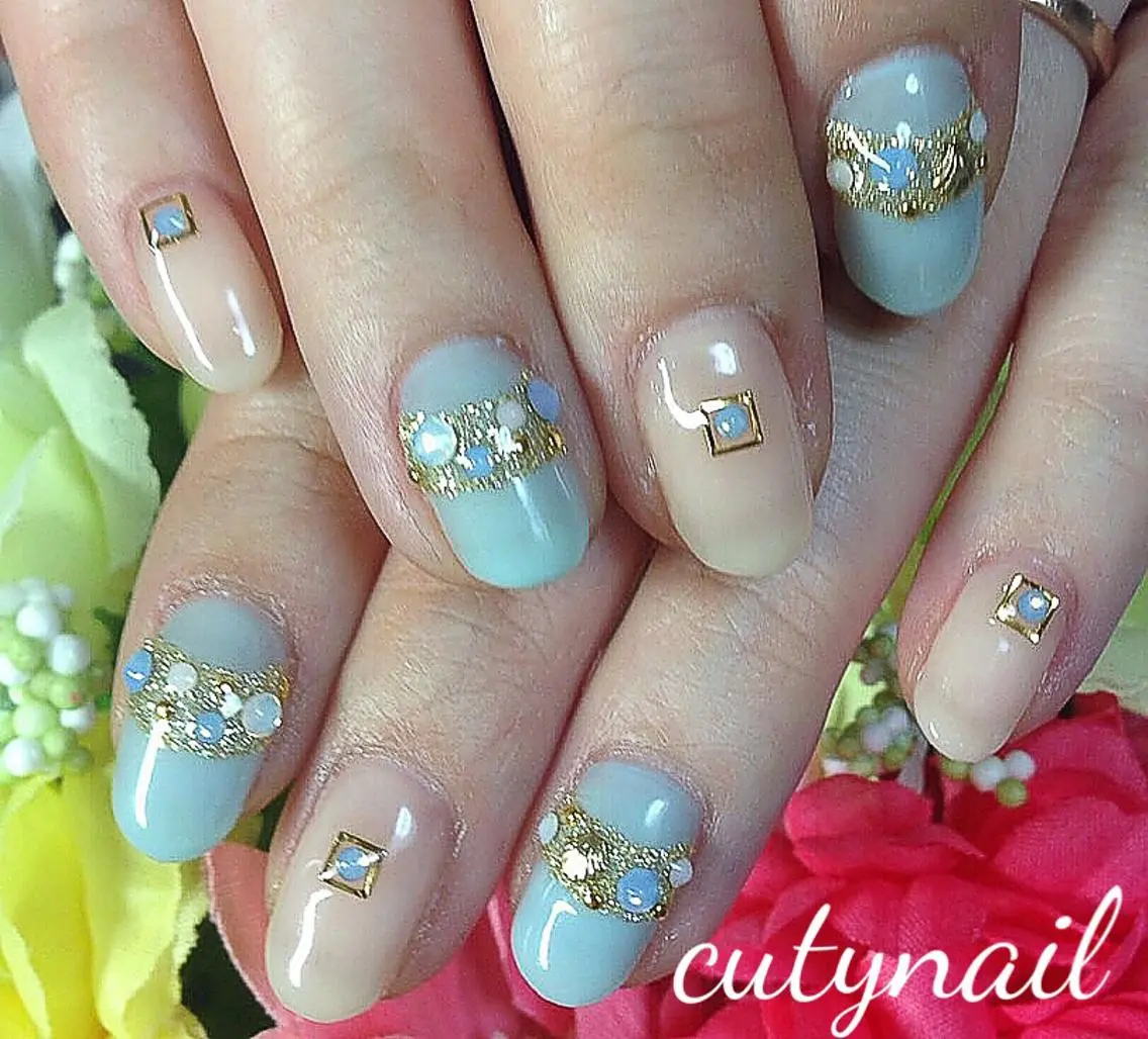 ネイル ジェルネイル ストーンネイル cuty nailのネイルデザイン