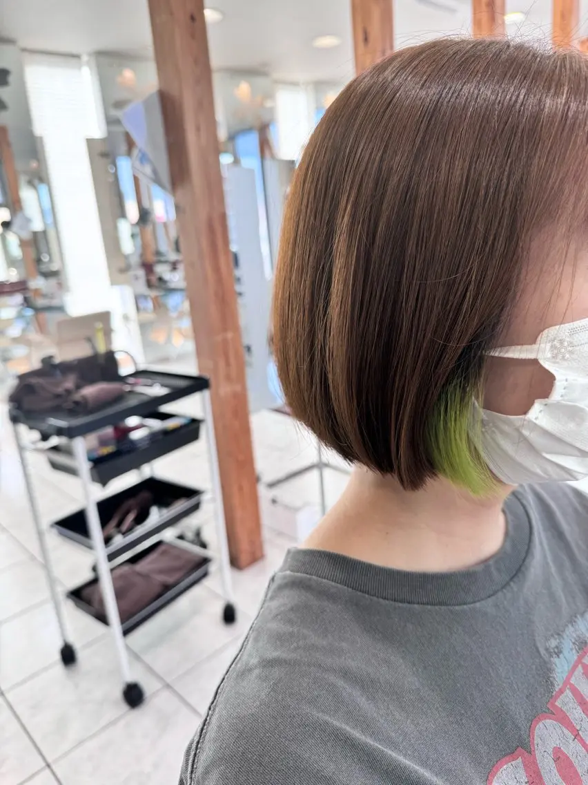 ミディアム カラー ブリーチ ヘアカラー ✨長岡市韓国レイヤー /髪質改善/山下竣介のヘアスタイル