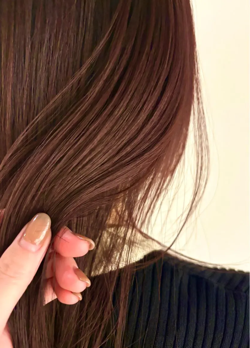 ロング カラー レッドカラー ヘアカラー トリートメント やまもと さえのヘアスタイル