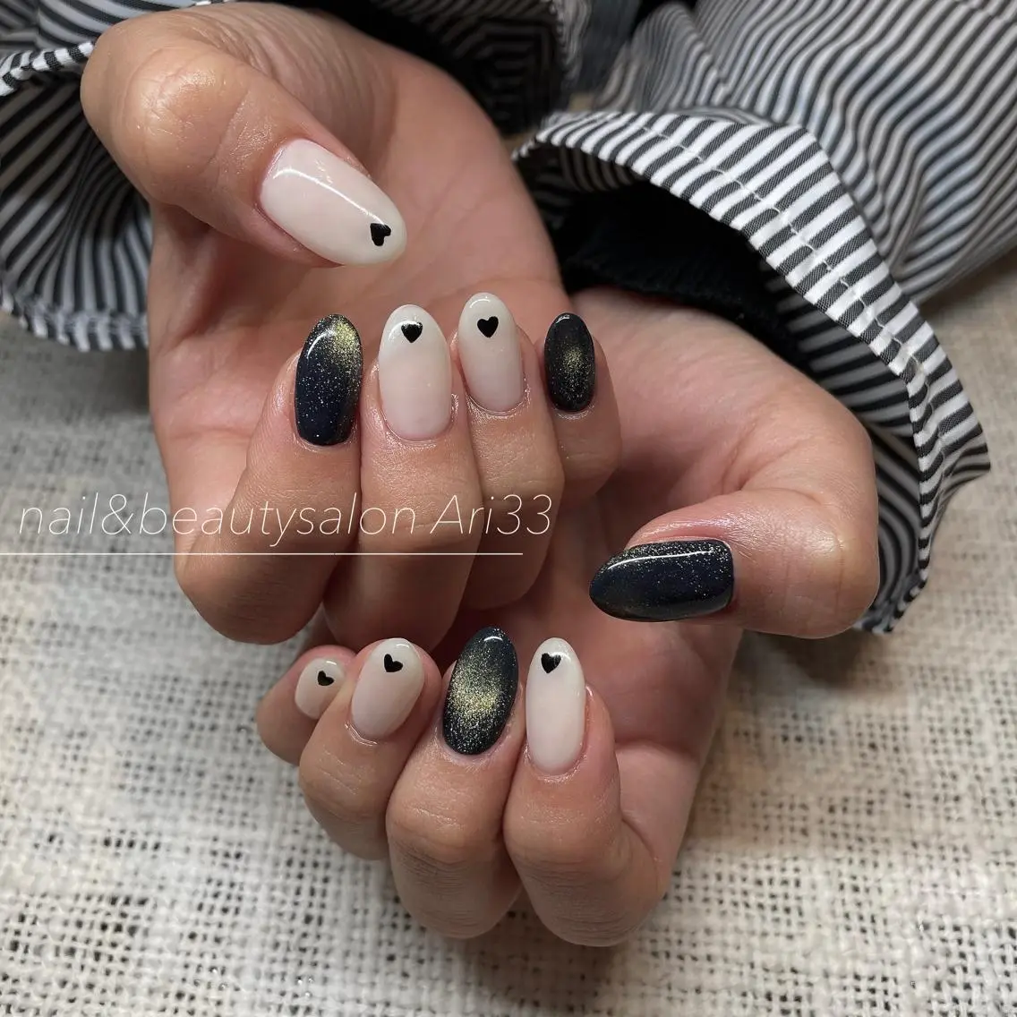 ネイル ニュアンスネイル バレンタイン ハンドネイル プライベートサロン Ari33nailのネイルデザイン
