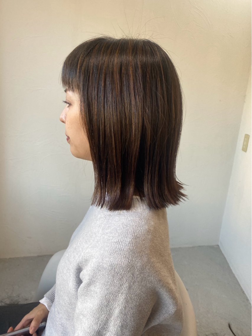 セミロング ✨女性カットモデル✨ ワンレンボブ/長井のヘアスタイル