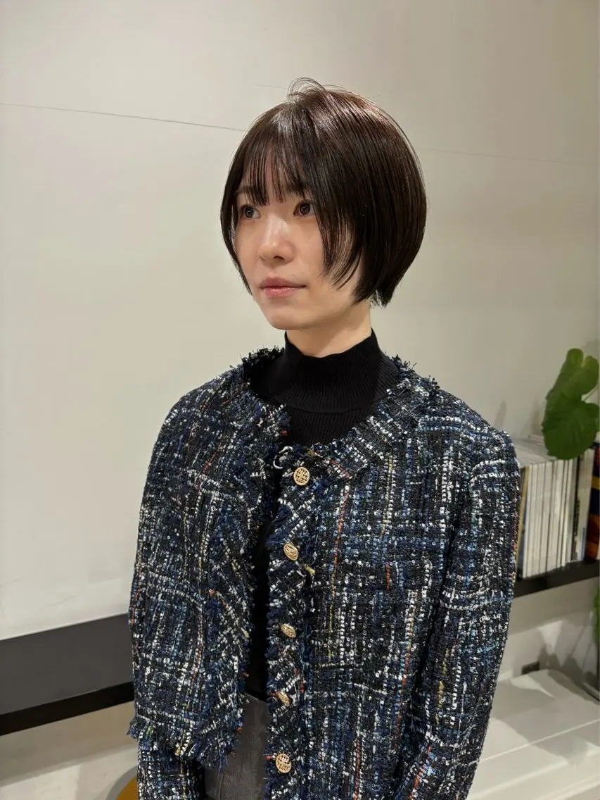 ショート カラー 顔周りカット 川合 慶輔のヘアスタイル